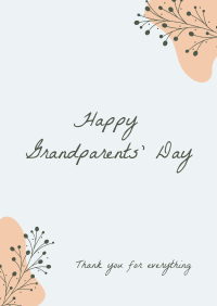 Floral Grandparents Greeting Flyer Image Preview