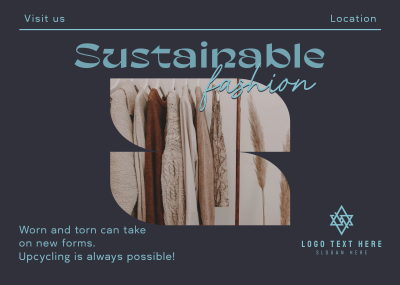 Elegant Minimalist Sustainable Fashion Postcard Image Preview