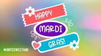 Mardi Gras Flag Zoom Background Design