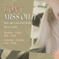 Salon Hours Instagram post Image Preview