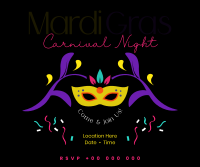 Mardi Gras Carnival Night Facebook Post Design
