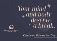 Celebrate Relaxation Day Postcard Design