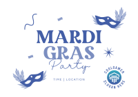 Mardi Gras Party Postcard Image Preview