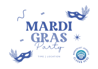 Mardi Gras Party Postcard Image Preview