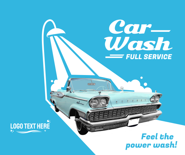 Car Wash Retro Facebook Post Design Image Preview