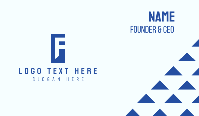 Generic Blue Letter F Business Card Image Preview