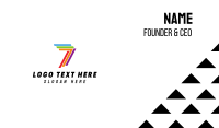 Colorful Number 7  Business Card Preview
