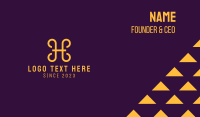 Golden Shield Letter H Business Card Preview