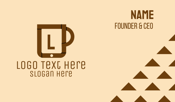 Online Coffee Cup Business Card Design