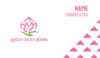 Pink Fire Flower Business Card Design