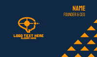 Blue Target Speech Bubble Business Card Preview