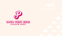 Pink Cursive Letter P Business Card Image Preview