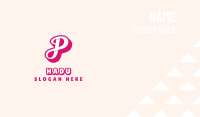 Pink Cursive Letter P Business Card Image Preview