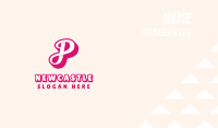 Pink Cursive Letter P Business Card Image Preview