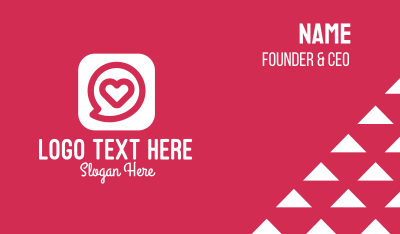Heart Chat App Business Card Image Preview