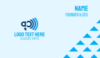 Blue Wifi Megaphone  Business Card Preview