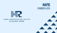 Blue Monogram M & R Business Card Image Preview