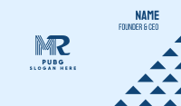 Blue Monogram M & R Business Card Image Preview