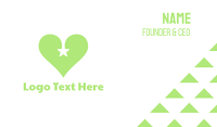 Green Star Heart Business Card Design