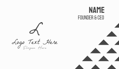Handwritten Letter Business Card Image Preview