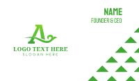 Green Eco Letter A Business Card Image Preview