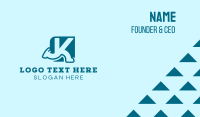 Running Letter K Business Card Image Preview