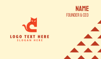 Orange Cat Letter C Business Card Design