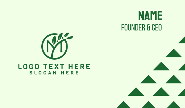 Green Organic Plant Letter M Business Card Design Image Preview