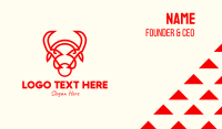 Red Horn Bull Business Card Design