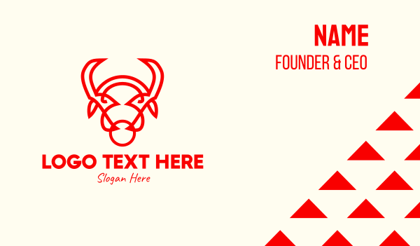 Red Horn Bull Business Card Design Image Preview