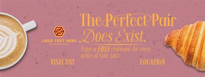 Perfect Coffee Croissant Facebook cover Image Preview