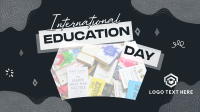 Quirky Cute Education Day Facebook Event Cover Design