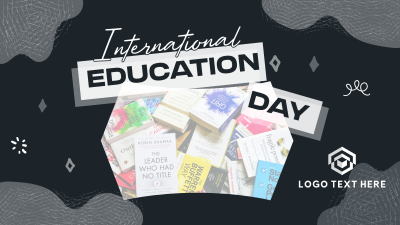 Quirky Cute Education Day Facebook event cover Image Preview