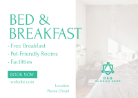 Bed and Breakfast Services Postcard Image Preview