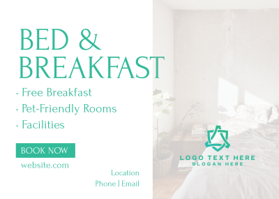 Bed and Breakfast Services Postcard Image Preview