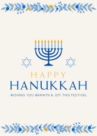 Floral Hanukkah Poster Image Preview