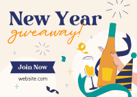 New Year Giveaway Postcard Design