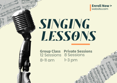 Singing Lessons Postcard Image Preview