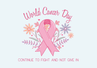 Cancer Day Floral Postcard Image Preview