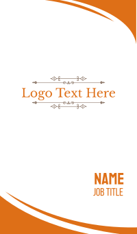 Orange Antique Ornament  Business Card Design