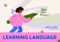 Kids Language Classes Postcard Image Preview