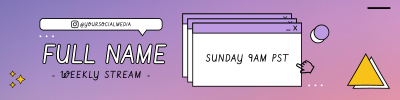 Cute Wave Twitch banner Image Preview