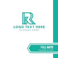 Abstract Outline R Business Card Design