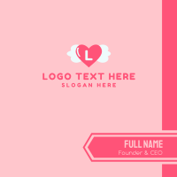 Heart Wing Lettermark Business Card Design