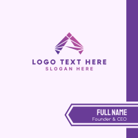 Modern Purple Letter A Business Card Design