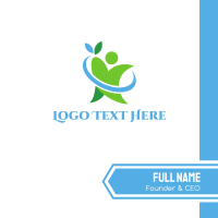 Green Eco Person Business Card Design
