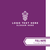 Geometric Religion Cross  Business Card Design