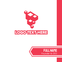 Red Cube Formation Business Card Design