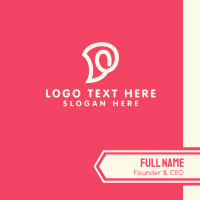 Pink Swirly Letter D Business Card Design