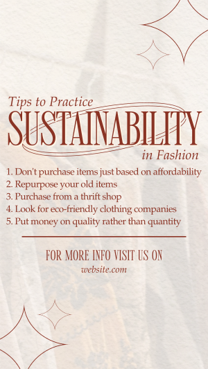 Sustainable Fashion Tips Facebook story Image Preview